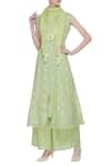 Buy_House of Kotwara_Green Round Chikankari Kurta Palazzo Set  _at_Aza_Fashions