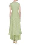 Shop_House of Kotwara_Green Round Chikankari Kurta Palazzo Set  _at_Aza_Fashions