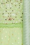 House Of Kotwara_Green Round Chikankari Chanderi Anarkali With Dupatta  _at_Aza_Fashions