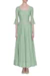 Buy_House Of Kotwara_Green Mandarin Collar Chanderi Chikankari Jacket And Anarkali Set  _Online_at_Aza_Fashions