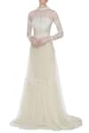 Buy_House of Kotwara_White Round Sheer Train Gown With Pants  _at_Aza_Fashions