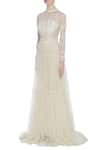 Buy_House of Kotwara_White Round Sheer Train Gown With Pants  _Online_at_Aza_Fashions