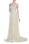 Buy_House of Kotwara_White Sweetheart Neck Chikankari Kamdani Train Gown  _at_Aza_Fashions