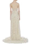 Shop_House of Kotwara_White Sweetheart Neck Chikankari Kamdani Train Gown  _at_Aza_Fashions