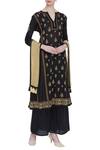 Buy_House of Kotwara_Black Round Chikankari Anarkali Set  _at_Aza_Fashions