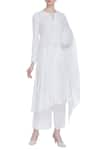 Buy_House of Kotwara_White Round Chikankari Kamdani Kurta Set  _at_Aza_Fashions