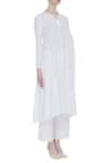 House of Kotwara_White Round Chikankari Kamdani Kurta Set  _Online_at_Aza_Fashions