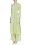 Buy_House of Kotwara_Green Round Chikankari Kurta Palazzo Set  _Online_at_Aza_Fashions