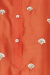 Sahil Kochhar_Orange Mandarin Collar Chanderi Embroidered Kurta  _at_Aza_Fashions