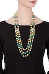 Shop_Just Shradhas_Blue Stone Embellished Tiered Necklace _at_Aza_Fashions