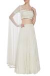 Buy_Mahima Batra_White Round Embroidered Lehenga Set  _at_Aza_Fashions