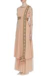 Mahima Batra_Peach Round Embroidered Kurta Sharara Set  _Online_at_Aza_Fashions