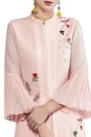 Limerick by Abirr N' Nanki_Pink Mandarin Collar Kurta And Sharara  _Online_at_Aza_Fashions