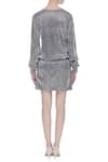 Shop_Deme by Gabriella_Silver Metallic Pleated Dress_at_Aza_Fashions