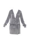 Shop_Deme by Gabriella_Silver Metallic Pleated Dress_Online_at_Aza_Fashions
