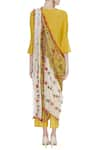 Shop_Sonam Luthria_Yellow Linen Georgette Blouse With Draped Pants And Dupatta  _at_Aza_Fashions