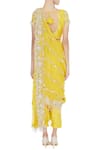 Shop_Sonam Luthria_Yellow Silk Embroidered Beads Hand Pant Saree With Top Waistbelt  _at_Aza_Fashions