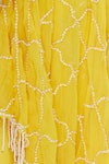 Sonam Luthria_Yellow Silk Embroidered Beads Hand Pant Saree With Top Waistbelt  _at_Aza_Fashions