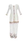 Buy_Sonam Luthria_White Chanderi Embroidered Beads Hand Kurta With Pants And Dupatta  _Online_at_Aza_Fashions