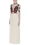 Huemn_White Embroidery Flared Gown  _Online_at_Aza_Fashions