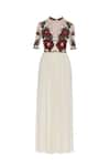 Buy_Huemn_White Embroidery Flared Gown  _Online_at_Aza_Fashions