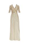 Buy_Huemn_White Silk Embroidered Beads Notched Round Embellished Wrap Gown  _Online_at_Aza_Fashions