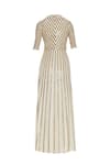 Shop_Huemn_White Silk Embroidered Beads Notched Round Embellished Wrap Gown  _Online_at_Aza_Fashions