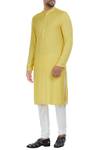 Buy_Chatenya Mittal_Yellow Cotton Pastel Kurta With Churidar _at_Aza_Fashions