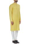 Chatenya Mittal_Yellow Cotton Pastel Kurta With Churidar _Online_at_Aza_Fashions