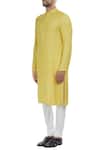 Buy_Chatenya Mittal_Yellow Cotton Pastel Kurta With Churidar _Online_at_Aza_Fashions