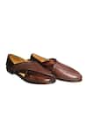 Buy_Artimen_Brown Leather Peshawari Woven Shoes _Online_at_Aza_Fashions