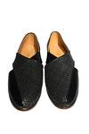 Shop_Artimen_Black Leather Peshawari Woven Shoes _at_Aza_Fashions