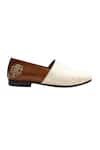 Buy_Artimen_White Handcrafted Leather Woven Espadrilles_Online_at_Aza_Fashions