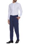 Buy_Dev R Nil_Blue Cotton Print Micro Trouser_at_Aza_Fashions