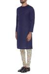 Buy_Dev R Nil_Blue Linen Classic Kurta_Online_at_Aza_Fashions