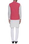 Shop_Dev R Nil_Pink Cotton Nehru Jacket_at_Aza_Fashions