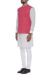 Buy_Dev R Nil_Pink Cotton Nehru Jacket_Online_at_Aza_Fashions