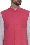 Shop_Dev R Nil_Pink Cotton Nehru Jacket_Online_at_Aza_Fashions