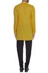 Shop_Dev R Nil_Yellow Short Cotton Kurta_at_Aza_Fashions