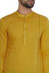 Shop_Dev R Nil_Yellow Short Cotton Kurta_Online_at_Aza_Fashions
