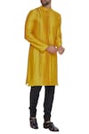 Buy_Dev R Nil_Yellow Chanderi Classic Kurta _at_Aza_Fashions