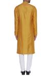 Shop Dev R Nil Yellow Silk Embroidery Classic Kurta at Aza Fashions Shop_Dev R Nil_Yellow Silk Embroidery Classic Kurta_at_Aza_Fashions