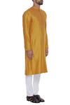 Dev R Nil Yellow Silk Embroidery Classic Kurta Online at Aza Fashions Dev R Nil_Yellow Silk Embroidery Classic Kurta_Online_at_Aza_Fashions