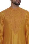 Shop Dev R Nil Yellow Silk Embroidery Classic Kurta Online at Aza Fashions Shop_Dev R Nil_Yellow Silk Embroidery Classic Kurta_Online_at_Aza_Fashions