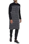 Buy_Dev R Nil_Black Chanderi Embroidery Classic Kurta _at_Aza_Fashions