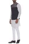 Buy_Dev R Nil_Grey Cotton Tissue Classic Nehru Jacket  _at_Aza_Fashions