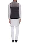 Shop_Dev R Nil_Grey Cotton Tissue Classic Nehru Jacket  _at_Aza_Fashions