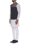 Buy_Dev R Nil_Grey Cotton Tissue Classic Nehru Jacket  _Online_at_Aza_Fashions