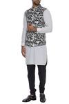 Buy_Dev R Nil_Off White Printed Nehru Jacket_at_Aza_Fashions