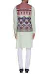 Shop_Dev R Nil_Multi Color Cotton Satin Printed Bundi_at_Aza_Fashions